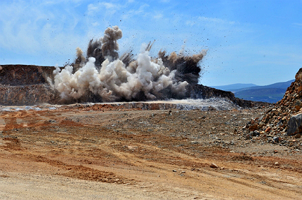The usual method used in mining involves commercial explosives which are mainly made up of ammonium nitrate