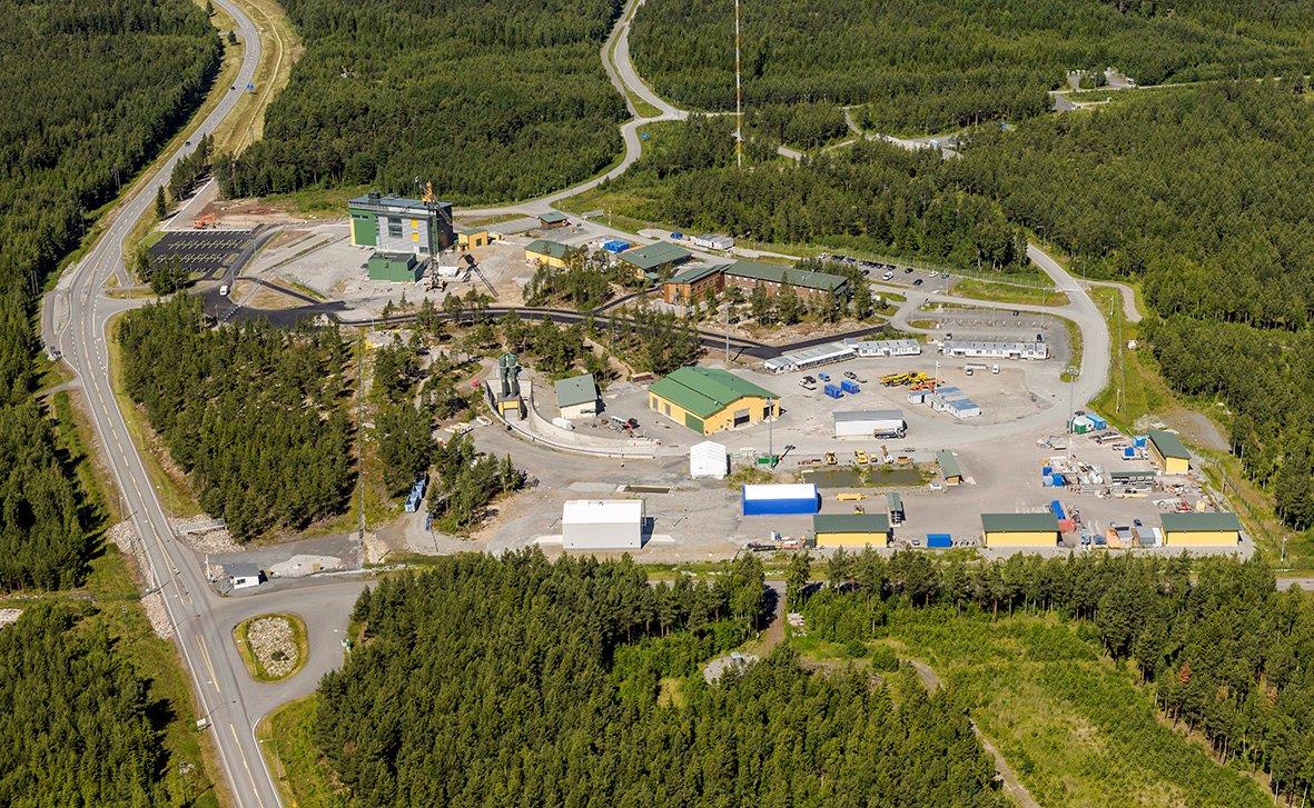 Aerial image of Posiva Oy's spent nuclear fuel disposal facility, which is under construction on the Finnish Island of Olkiluoto.