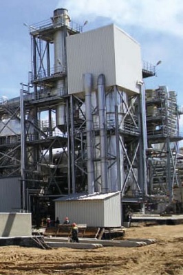 LOESCHE LOMA® type LF 42 steel combustion chamber for burning wood dust.